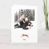 Cartes Pour Fêtes Annuelles 3 Photo Festif Noël Boho Red Bow Ribbon (Dos)