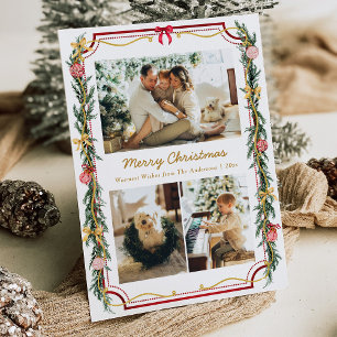 Cartes Pour Fêtes Annuelles 3 Photo Festif Noël Botanique Foliage & Bows