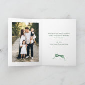Cartes Pour Fêtes Annuelles 3 Photo Festif Sage Vert Noël Bow Ribbon (Intérieur)