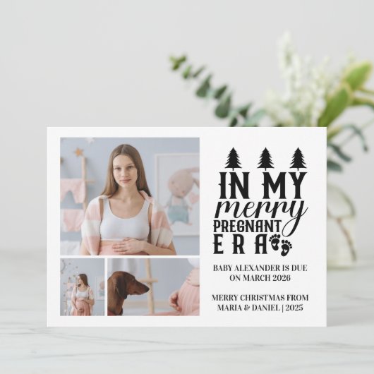 Cartes Pour Fêtes Annuelles 3 Photo In My Merry Pregnant Era Christmas (Debout devant)