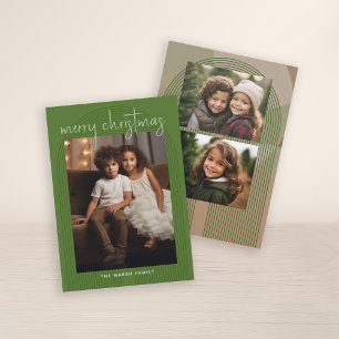 Cartes Pour Fêtes Annuelles 3 Photo Joyeux Noël Lignes Abstraites manuscrites