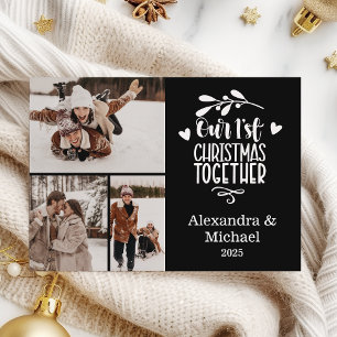 Cartes Pour Fêtes Annuelles 3 Photo Minimaliste Premier Noël Ensemble