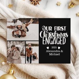 Cartes Pour Fêtes Annuelles 3 Photo Minimaliste Premier Noël Fiancé