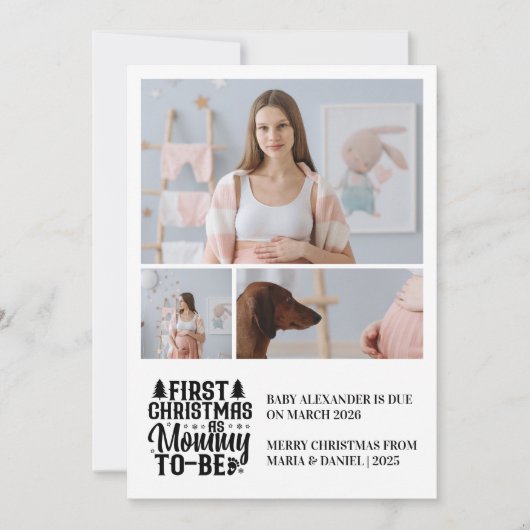 Cartes Pour Fêtes Annuelles 3 Photo Mommy to be Christmas Pregancy (Devant)