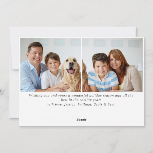 Cartes Pour Fêtes Annuelles 3 PHOTO Noël Elégant cerf sapin (Dos)