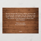 Cartes Pour Fêtes Annuelles 3 PHOTO Noël Rustique Brown Bois Salutation (Dos)