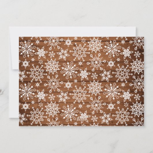 Cartes Pour Fêtes Annuelles 3 PHOTO Noël Rustique Brown Bois Salutation (Dos)