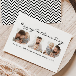 Cartes Pour Fêtes Annuelles 3-Photo "Papa" Découpe Personnalisée Fête des Père
