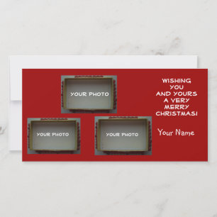 Cartes Pour Fêtes Annuelles 3 Photo slot Your Picture Christmas Cards