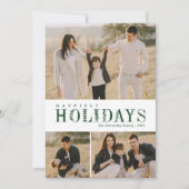 Cartes Pour Fêtes Annuelles 3 photos Collage de lettres vertes les plus belles (Devant)