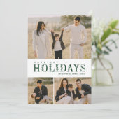 Cartes Pour Fêtes Annuelles 3 photos Collage de lettres vertes les plus belles (Debout devant)