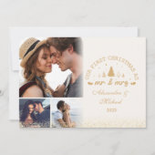 Cartes Pour Fêtes Annuelles 3 Photos First Christmas as Mr and Mrs gold (Devant)