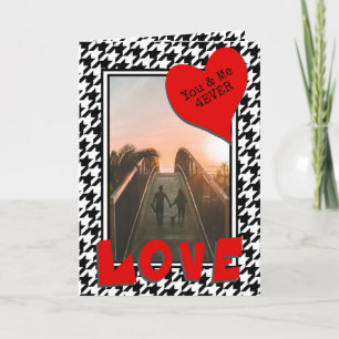 Cartes Pour Fêtes Annuelles 3 Photos Red Love Heart Notes Classic Houndstooth
