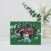 Cartes Pour Fêtes Annuelles 3 tracteurs de jouet à Noël (Debout devant)