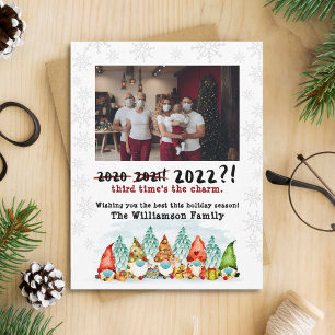 Cartes Pour Fêtes Annuelles 3rd Time's The Charm 2022 Funny Holiday Photo