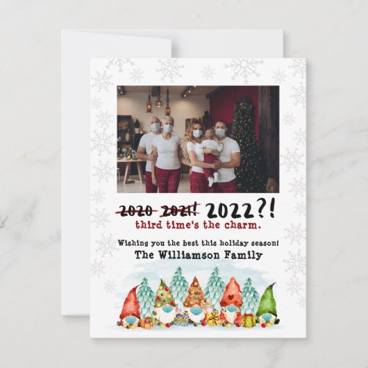 Cartes Pour Fêtes Annuelles 3rd Time's The Charm | 2022 Funny Holiday Photo (Devant)