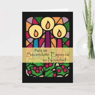 Cartes Pour Fêtes Annuelles 4012 bougies de Noël de prêtre, d'espagnol