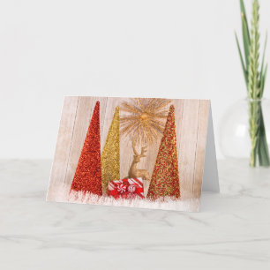 Cartes Pour Fêtes Annuelles 4149-Arbres de Noël avec rennes et présents
