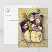 Cartes Pour Fêtes Annuelles 4882 Noël des Snowmen (Devant / Derrière)