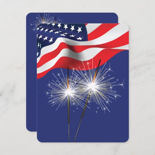 Cartes Pour Fêtes Annuelles 4 juillet (Devant / Derrière)