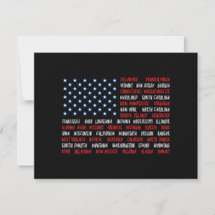 Cartes Pour Fêtes Annuelles 4 juillet États-Unis Drapeau américain Tous les 50