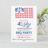 Cartes Pour Fêtes Annuelles 4 juillet Fireworks Amérique Drapeau BQ Rouge Blan (Debout devant)