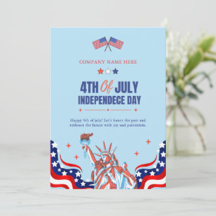 Cartes Pour Fêtes Annuelles 4 juillet heureux Bleu Rouge Bleu Étoiles & Band