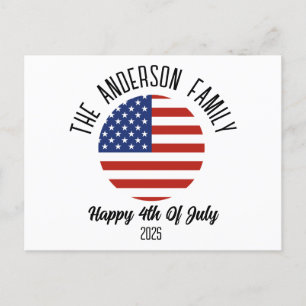 Cartes Pour Fêtes Annuelles 4 juillet Jour de l'Indépendance Nom personnalisé