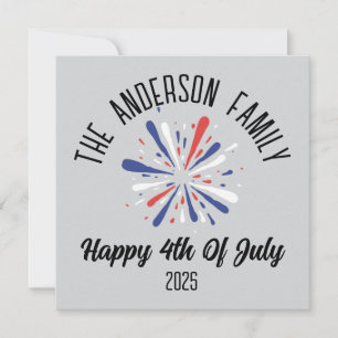 Cartes Pour Fêtes Annuelles 4 juillet Jour de l'Indépendance Nom personnalisé
