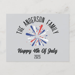 Cartes Pour Fêtes Annuelles 4 juillet Jour de l'Indépendance Nom personnalisé