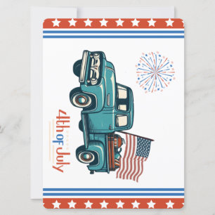 Cartes Pour Fêtes Annuelles 4 juillet rustique/vintage