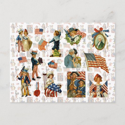 Cartes Pour Fêtes Annuelles 4 juillet vintage (Devant)