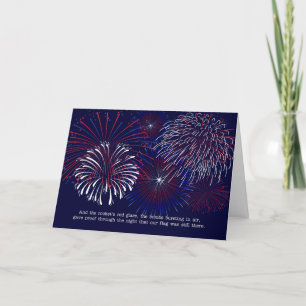 Cartes Pour Fêtes Annuelles 4 juillet'hymne national des feux d'artifice