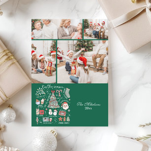 Cartes Pour Fêtes Annuelles 4 Photo Cette Saison Retro Green Noël