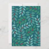 Cartes Pour Fêtes Annuelles 4 Photo Collage - Joyeux Noël Botanique Vert (Dos)