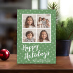 Cartes Pour Fêtes Annuelles 4 Photo Collage Joyeux Noël Whimsical Polkadot<br><div class="desc">Utilisez quatre photos carrés avec le sujet au milieu. Faites un accueil Happy unique et branché avec un motif amusant sur le dos. Si vous avez besoin de déplacer quelque chose,  cliquez sur le bouton personnaliser pour apporter des modifications.</div>