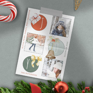 Cartes Pour Fêtes Annuelles 4 photo collage rétro Noël moderne