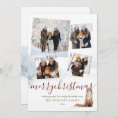 Cartes Pour Fêtes Annuelles 4 Photo Joyeux Noël Renard d'hiver (Devant / Derrière)