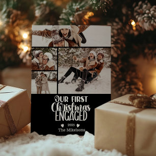 Cartes Pour Fêtes Annuelles 4 Photo Minimaliste Premier Noël Fiancé