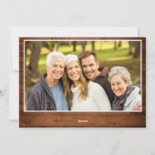 Cartes Pour Fêtes Annuelles 4 PHOTO Noël Rustique Brown Bois Salutation Boho (Dos)