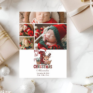 Cartes Pour Fêtes Annuelles 4 Photo Plaid Renne Premier Noël
