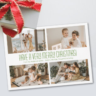 Cartes Pour Fêtes Annuelles 4 Photo Très Joyeux Noël Vacances
