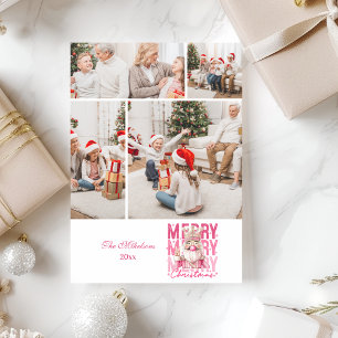 Cartes Pour Fêtes Annuelles 4 Photo Vintage Casse-Noisette Rose Noël