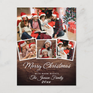 Cartes Pour Fêtes Annuelles 4 Photo Vintage Rustic Christmas Grey Card