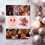 Cartes Pour Fêtes Annuelles 4 Photos Elégant Floral Baby's First Christmas<br><div class="desc">Prenez la joie du premier Noël de votre bébé avec une carte postale de vacances magnifiquement conçue qui vous permet de partager de multiples moments précieux. Notre 4 Photos Elégante carte postale Floral Baby's First Christmas allie élégance et sentimentalité, parfaite pour présenter votre petit dans le style festif. Design floral...</div>