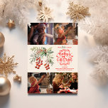 Cartes Pour Fêtes Annuelles 4 Photos Elégant Floral Baby's First Christmas<br><div class="desc">Prenez la joie du premier Noël de votre bébé avec une carte postale de vacances magnifiquement conçue qui vous permet de partager de multiples moments précieux. Notre 4 Photos Elégante carte postale Floral Baby's First Christmas allie élégance et sentimentalité, parfaite pour présenter votre petit dans le style festif. Design floral...</div>
