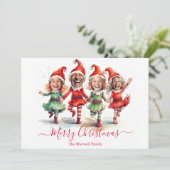 Cartes Pour Fêtes Annuelles 4 Photos elfes de Noël (Debout devant)