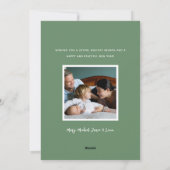 Cartes Pour Fêtes Annuelles 4 Photos en collage Aquarelle Houx Noël Élégant (Dos)