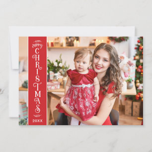 Cartes Pour Fêtes Annuelles 4 photos Joyeux Noël rouge famille