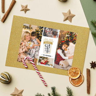 Cartes Pour Fêtes Annuelles 4 Photos Montage Joyeux Noël Cadeau Nom Personnali